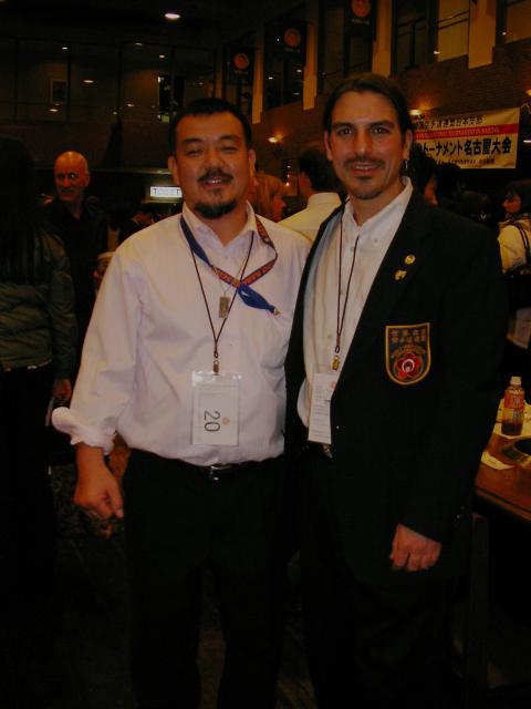 Tom with Jun Shihan Toshihide Sawahira, Seido Japan Aichi branch chief