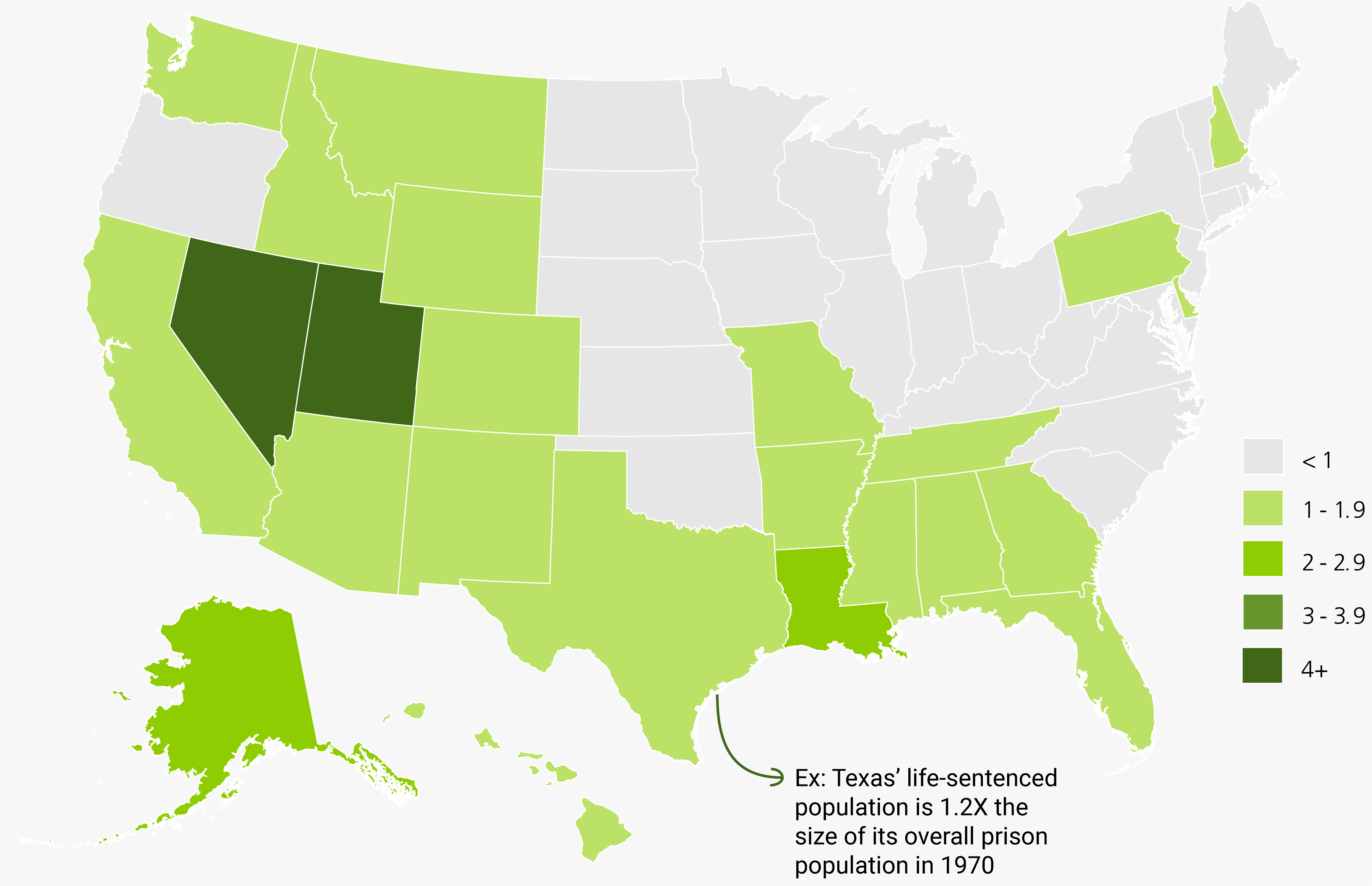 article image: choropleth map of life imprisonment vs. 1970 prison population